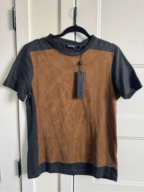 Antony Morato Colorblock Contemporary Dark Melange Tech Short Sleeve T-Shirt NWT